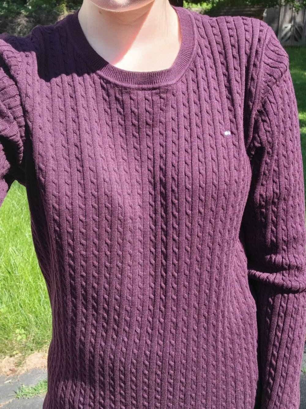 ❝ Tommy Hilfiger deep purple cable knit sweater 🦇... ❞